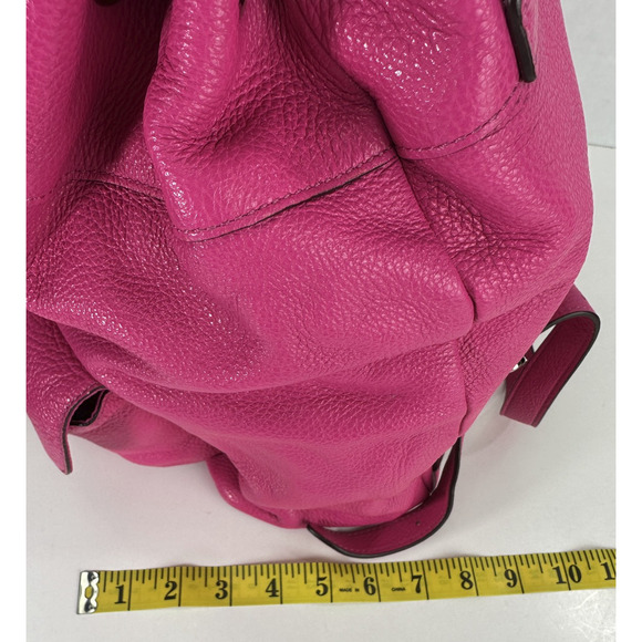 Coach Billie Pebbled Leather Backpack Purse Hot Pink Bag Turnlock Pockets - Picture 7 of 16